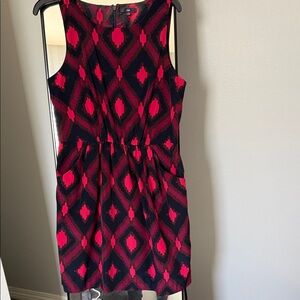 Stylish dark pink and Black Geometric Dress